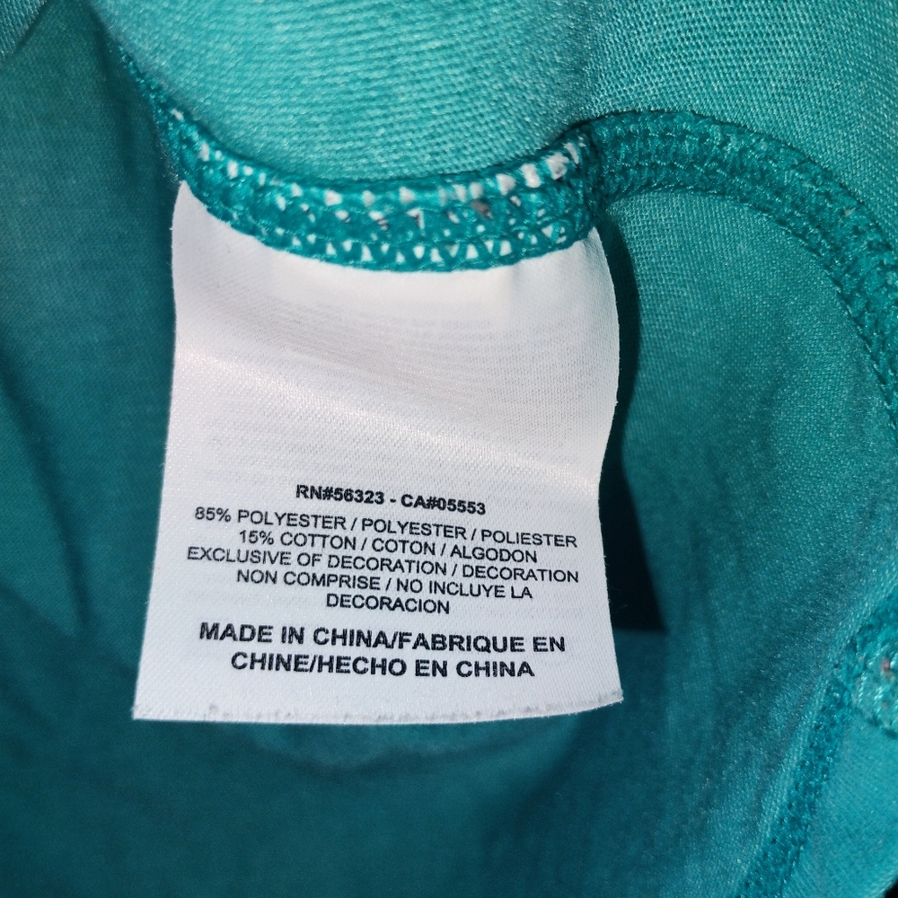 NIKE Dri Fit Women's Aqua Long Sleeve Hooded Top Athletic Size Medium - Picture 5 of 6